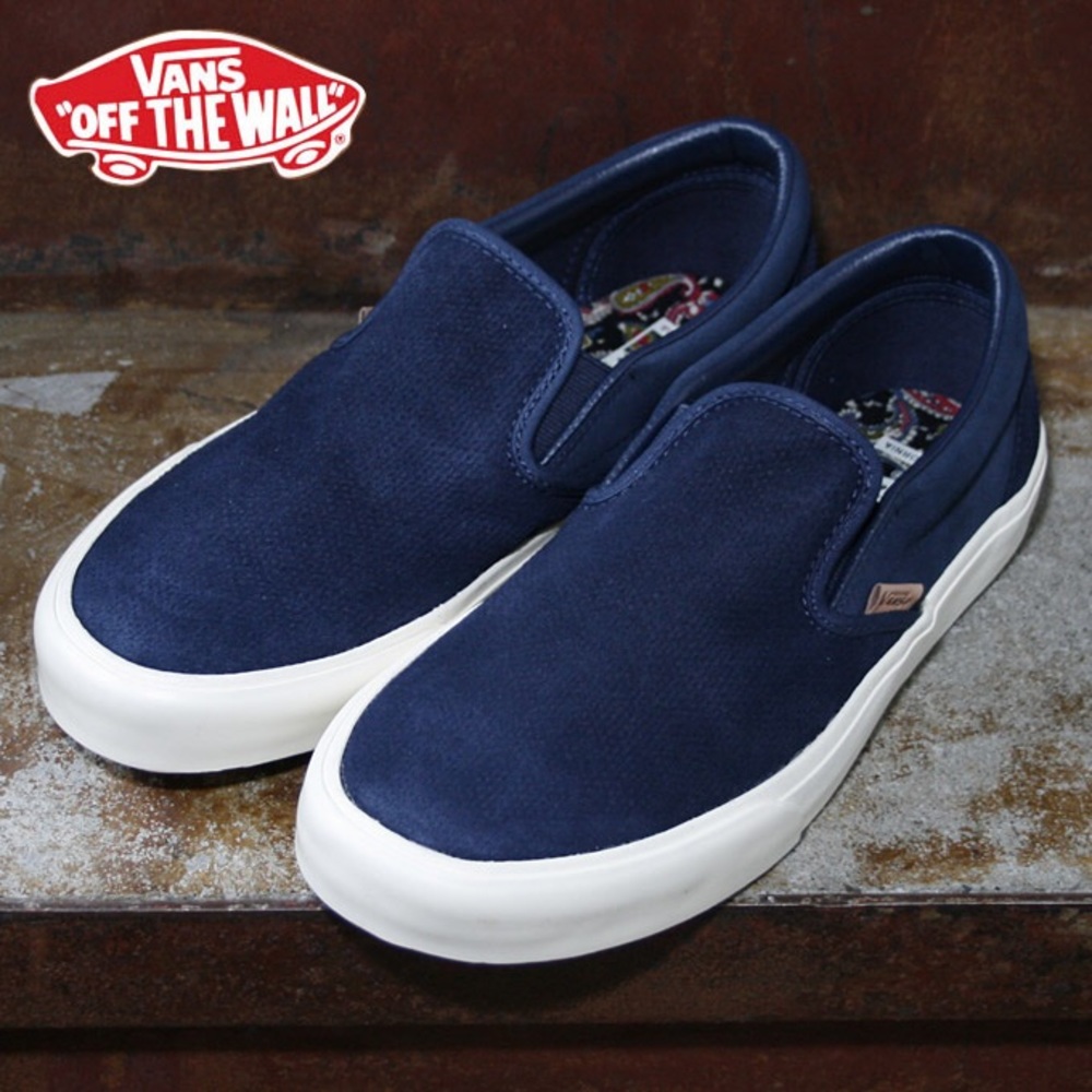 Vans Classic Slip-on, Knit Suede, Navy Blue, 7